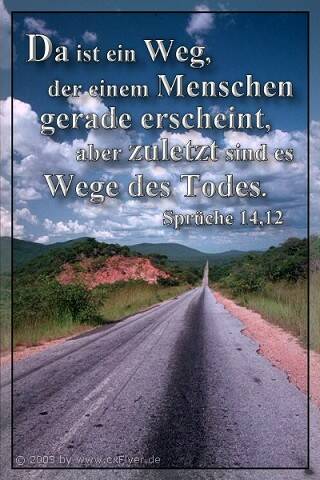 Da ist ein Weg, der einem Menschen gerade erscheint, aber zuletzt sind es Wege des Todes.