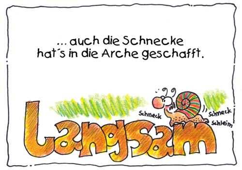 langsam, auch die Schnecke hat es in die Arche geschafft