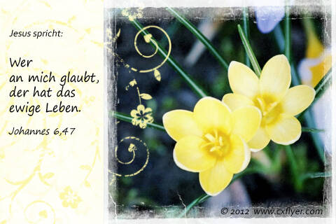 Jesus spricht: Wer an mich glaubt, der hat das ewige Leben.