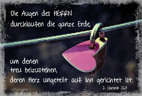 Die Augen des Herrn durchlaufen die ganze Erde, um denen treu beizustehen, deren Herz ungeteilt auf ihn gerichtet ist.