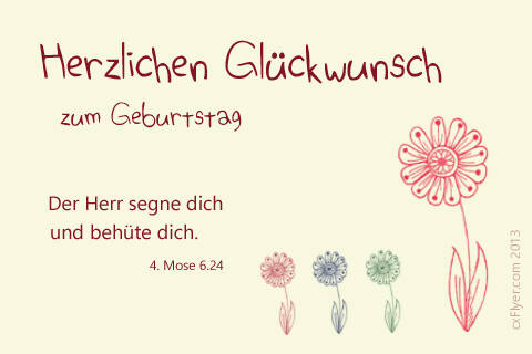 Herzlichen Glückwunsch zum Geburtstag Der Herr segne dich und behüte dich