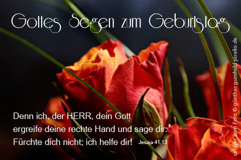 Denn ich, der HERR, dein Gott ergreife deine rechte Hand und sage dir: Fürchte dich nicht, ich helfe dir!
