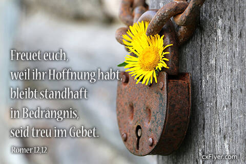 Freuet euch, weil ihr Hoffnung habt, bleibt Standhaft in Bedrängnis, seid treu im Gebet.