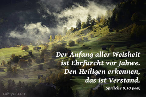 Der Anfang aller Weisheit ist Ehrfurcht vor Jahwe. Den Heiligen erkennen, das ist Verstand.