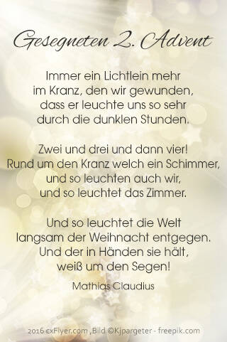 Immer ein Lichtlein mehr im Kranz, den wir gewunden, dass er leichte uns so sehr durch die dunklen Stunden….