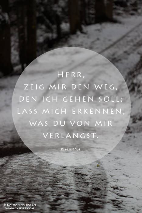 Herr, zeige mir den Weg, den ich gehen soll; Lass mich erkennen, was du von mir verlangst.