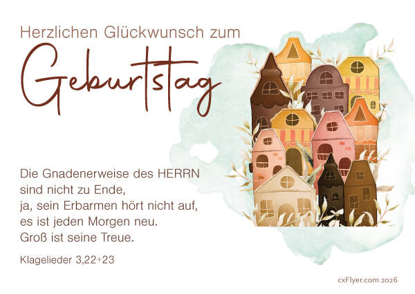 Die Gnadenerweise des HERRN sind nicht zu Ende, ja, sein Erbarmen hört nicht auf, es ist jeden Morgen neu. Groß ist seine Treue.